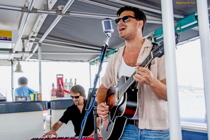 a person holding a microphone